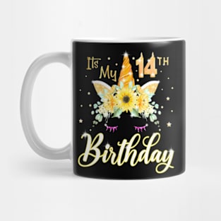 Unicorn Its My 14Th Birthday 14 Years Old Birthday Mug